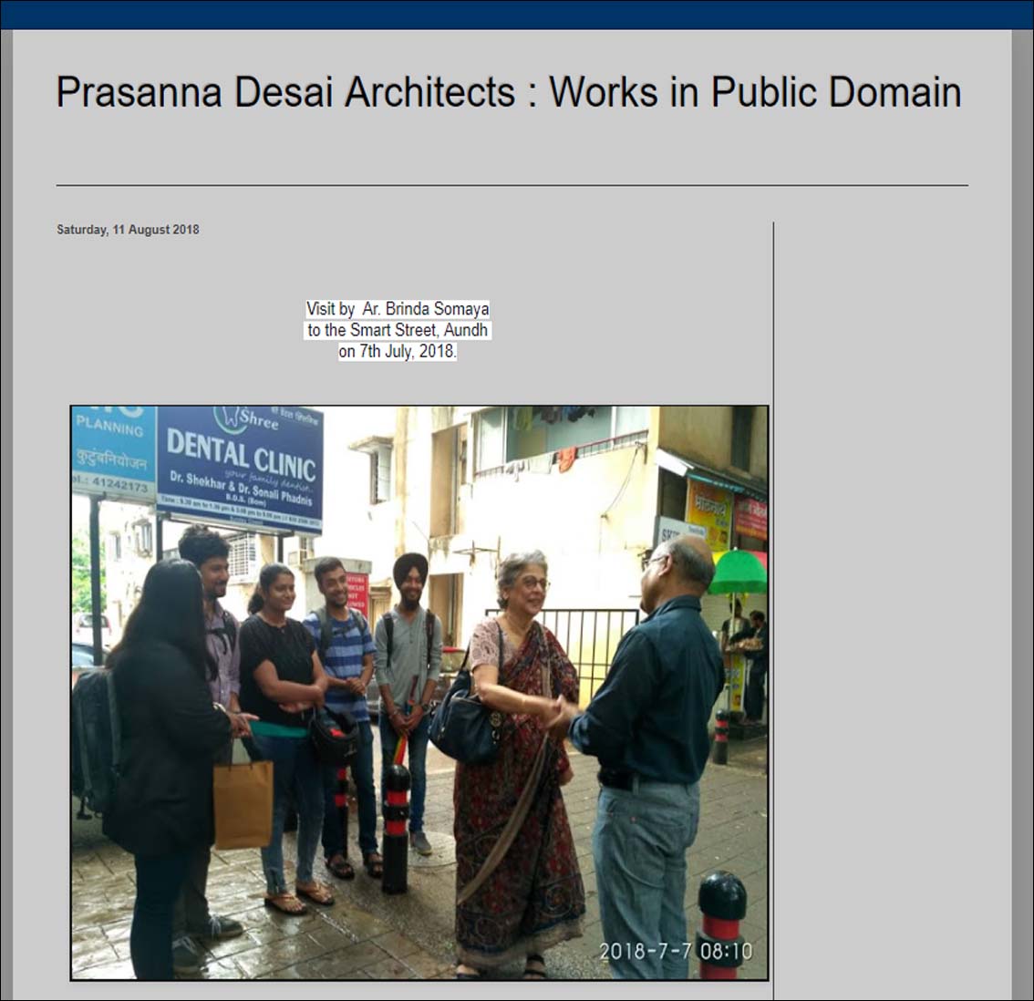 Brinda somaya Prasanna Desai Architects : Works in Public Domain - July 2018